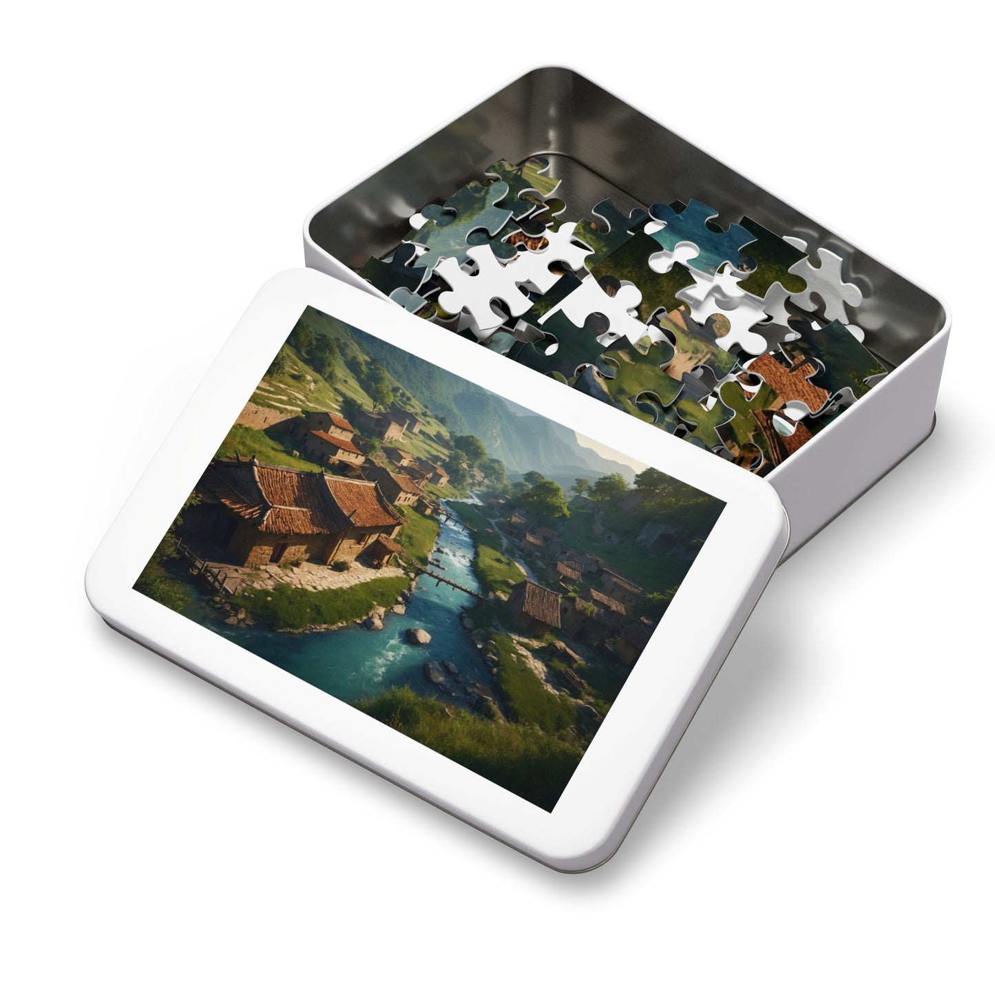 Quaint Village in the Valley Jigsaw Puzzle (110,500,1000-Piece)