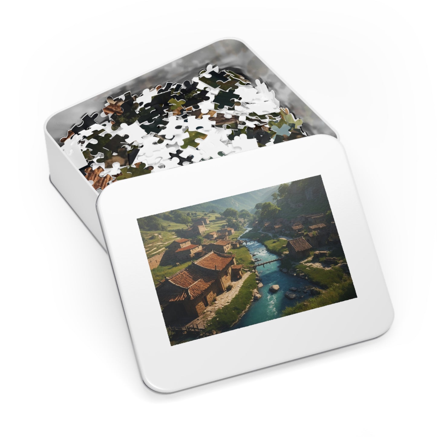 Quaint Village in the Valley Jigsaw Puzzle (110,500,1000-Piece)