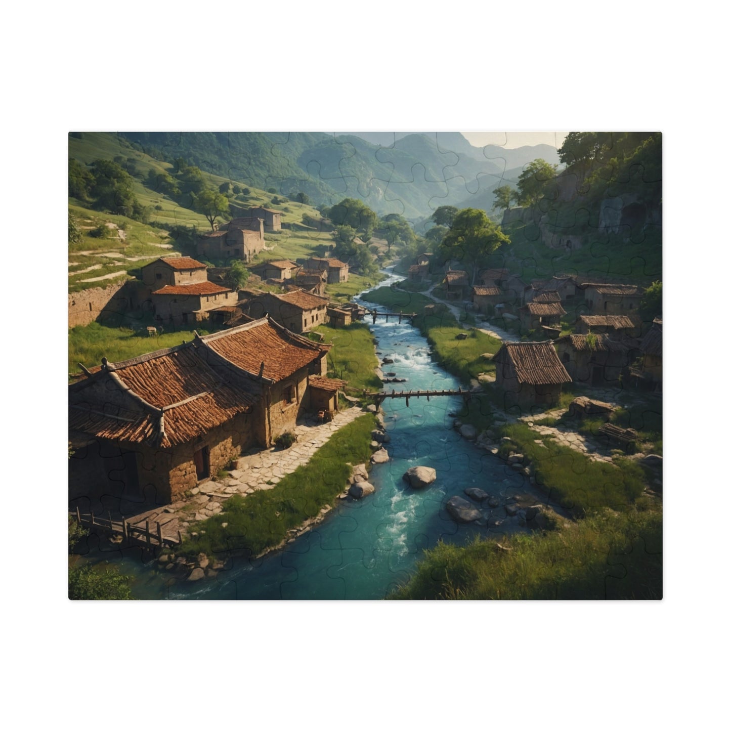 Quaint Village in the Valley Jigsaw Puzzle (110,500,1000-Piece)
