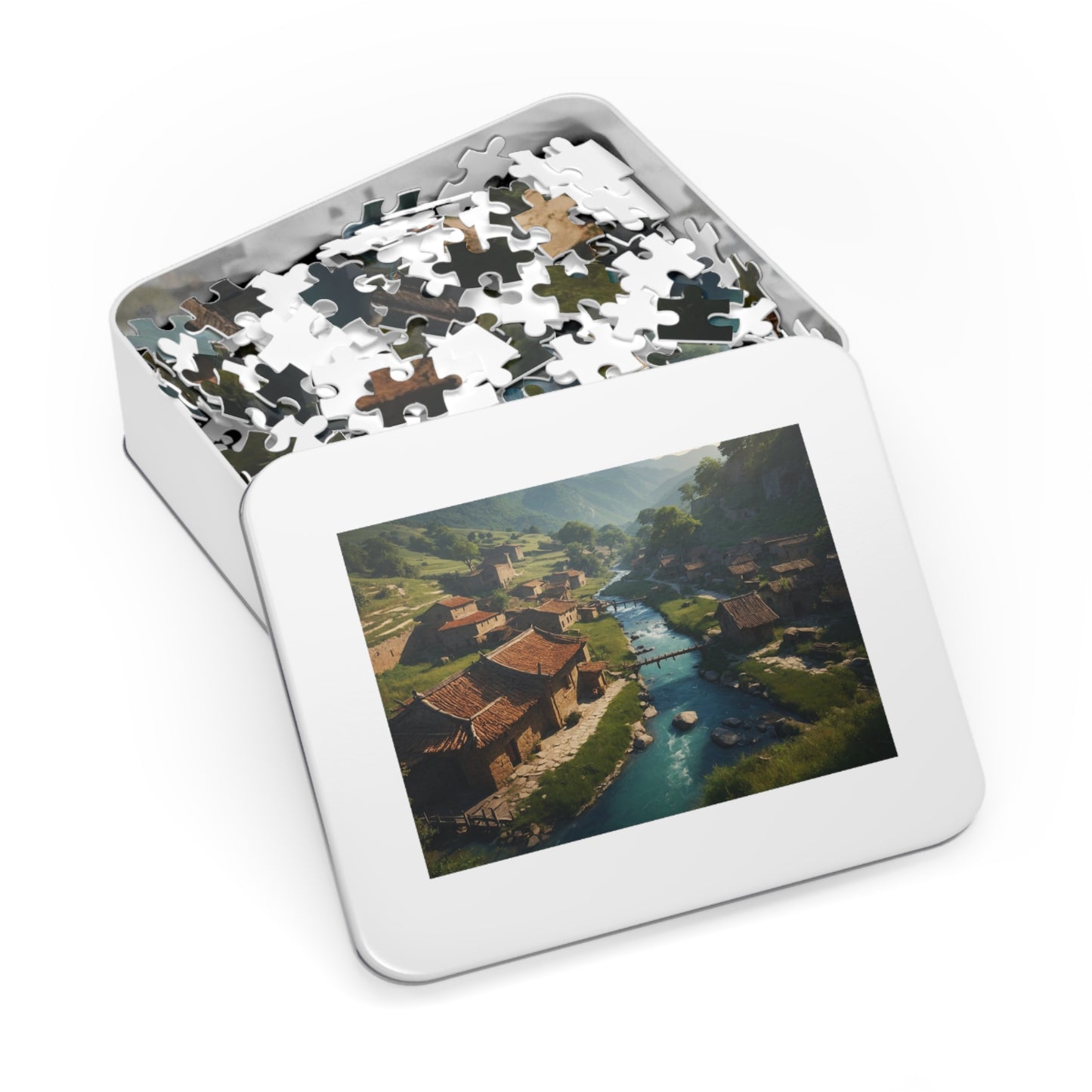 Quaint Village in the Valley Jigsaw Puzzle (110,500,1000-Piece)
