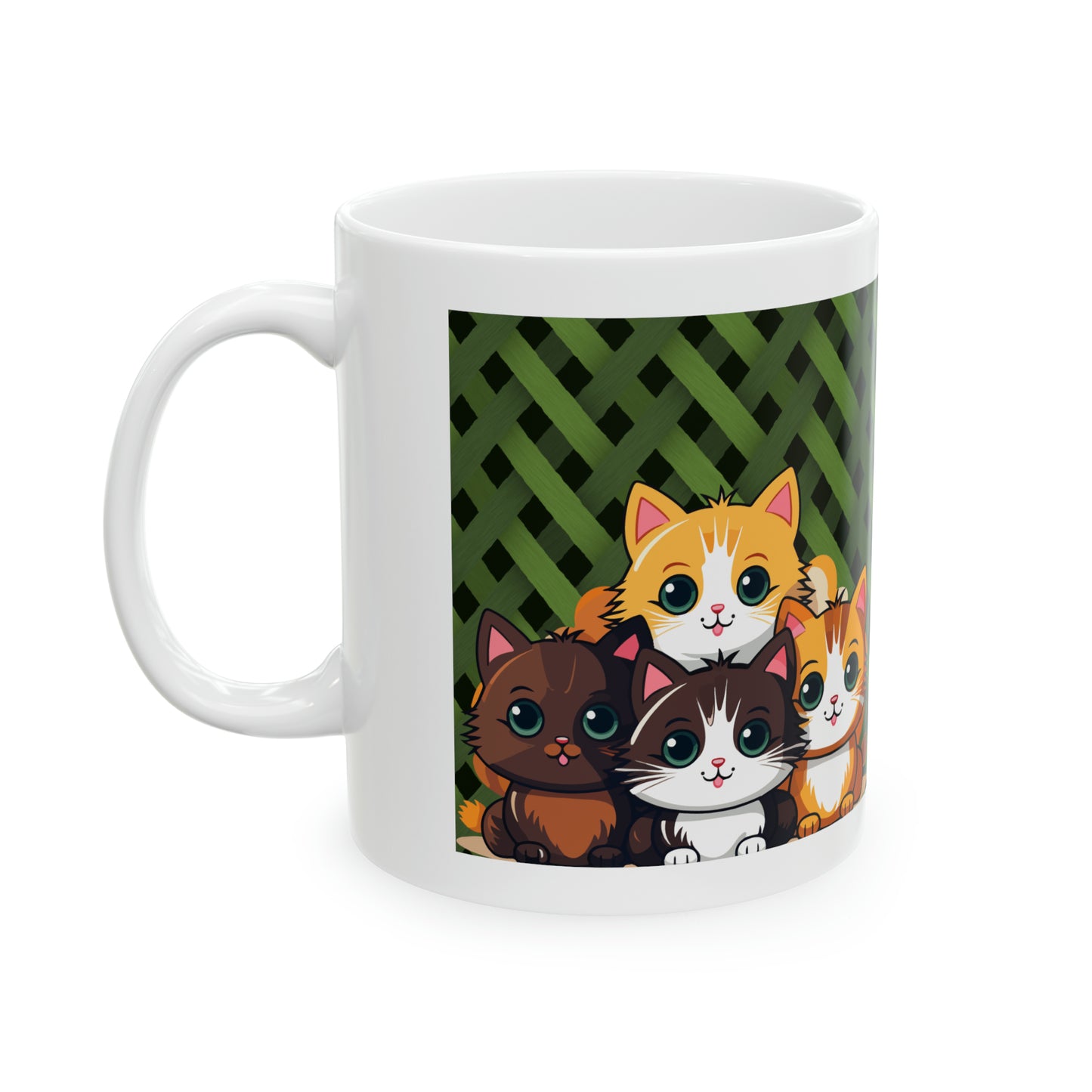 Kitty Basket Mug, 11oz