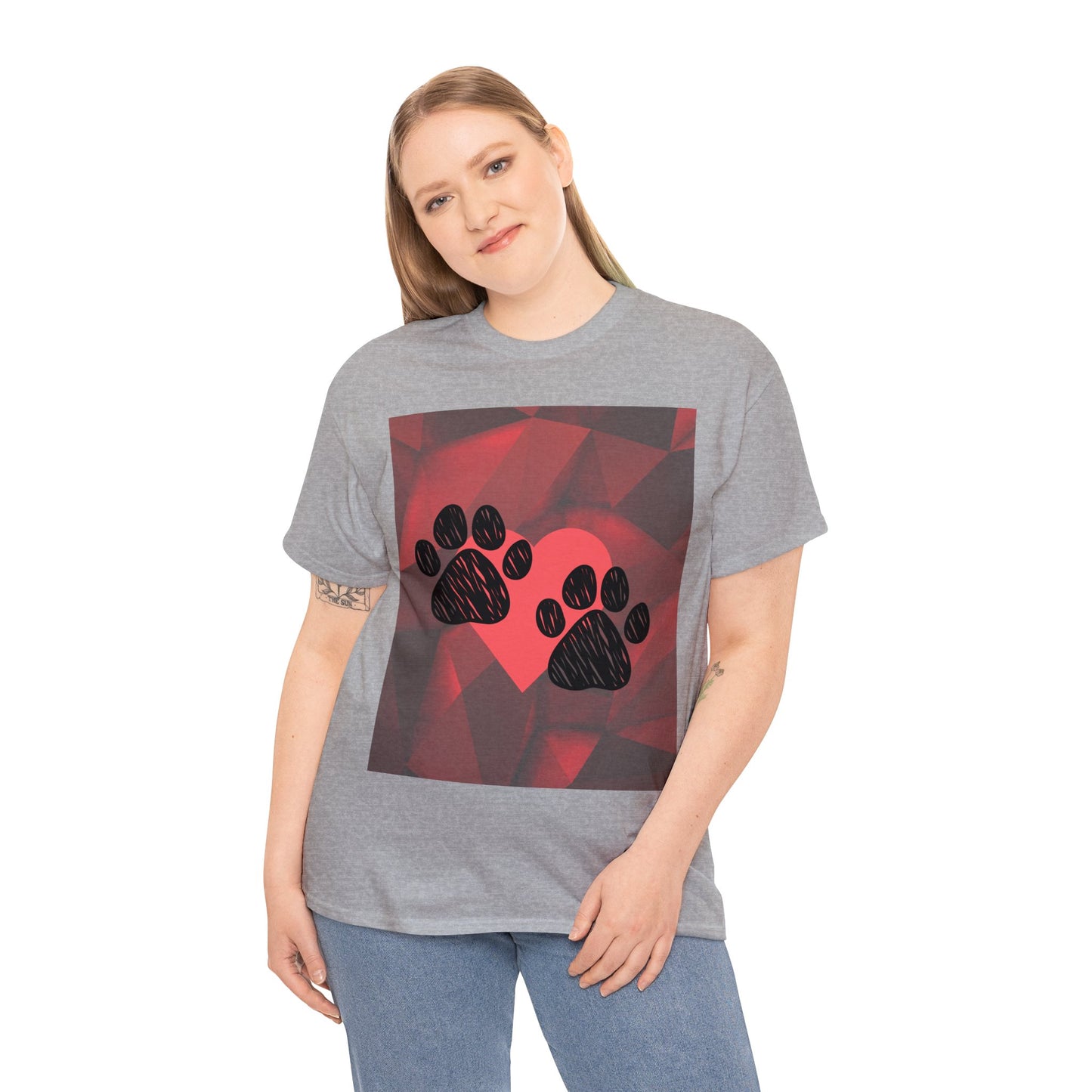 Valentine Dog Paw-Print T-shirt