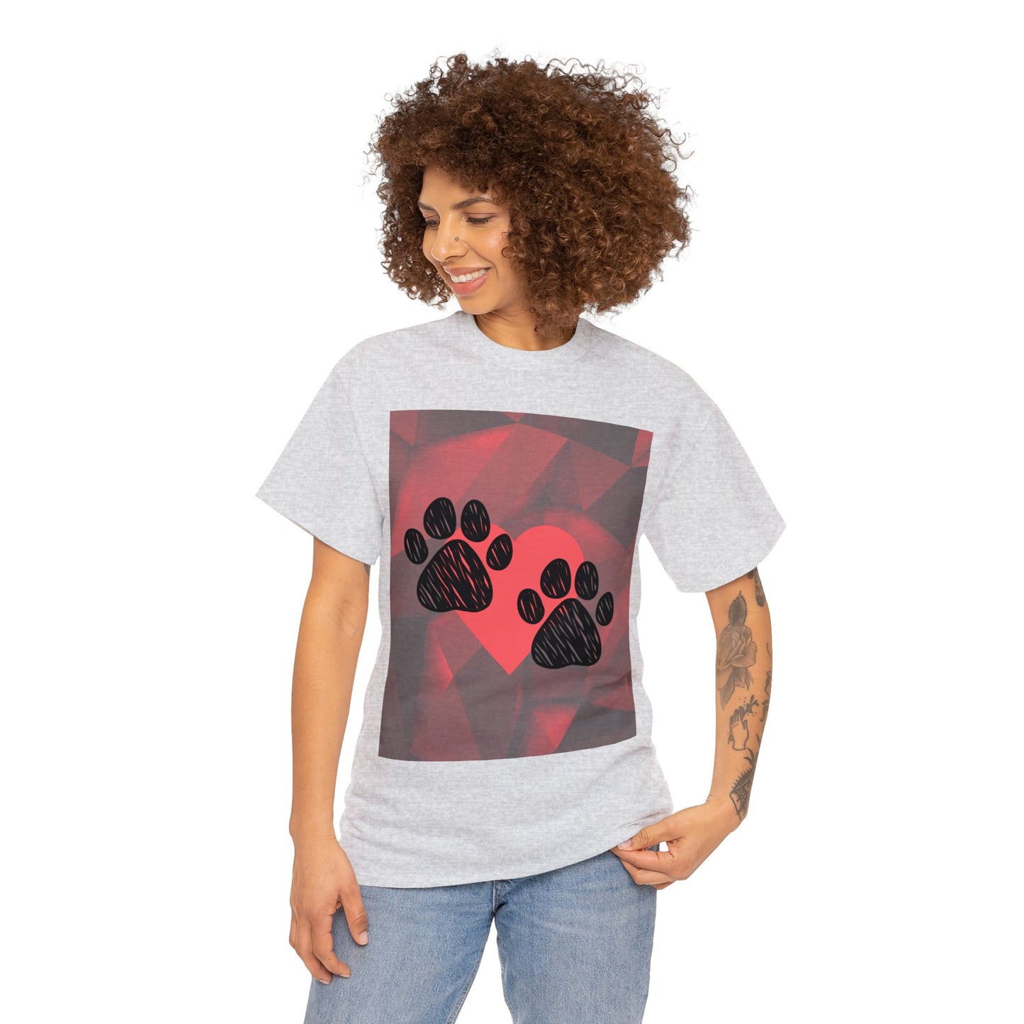 Valentine Dog Paw-Print T-shirt