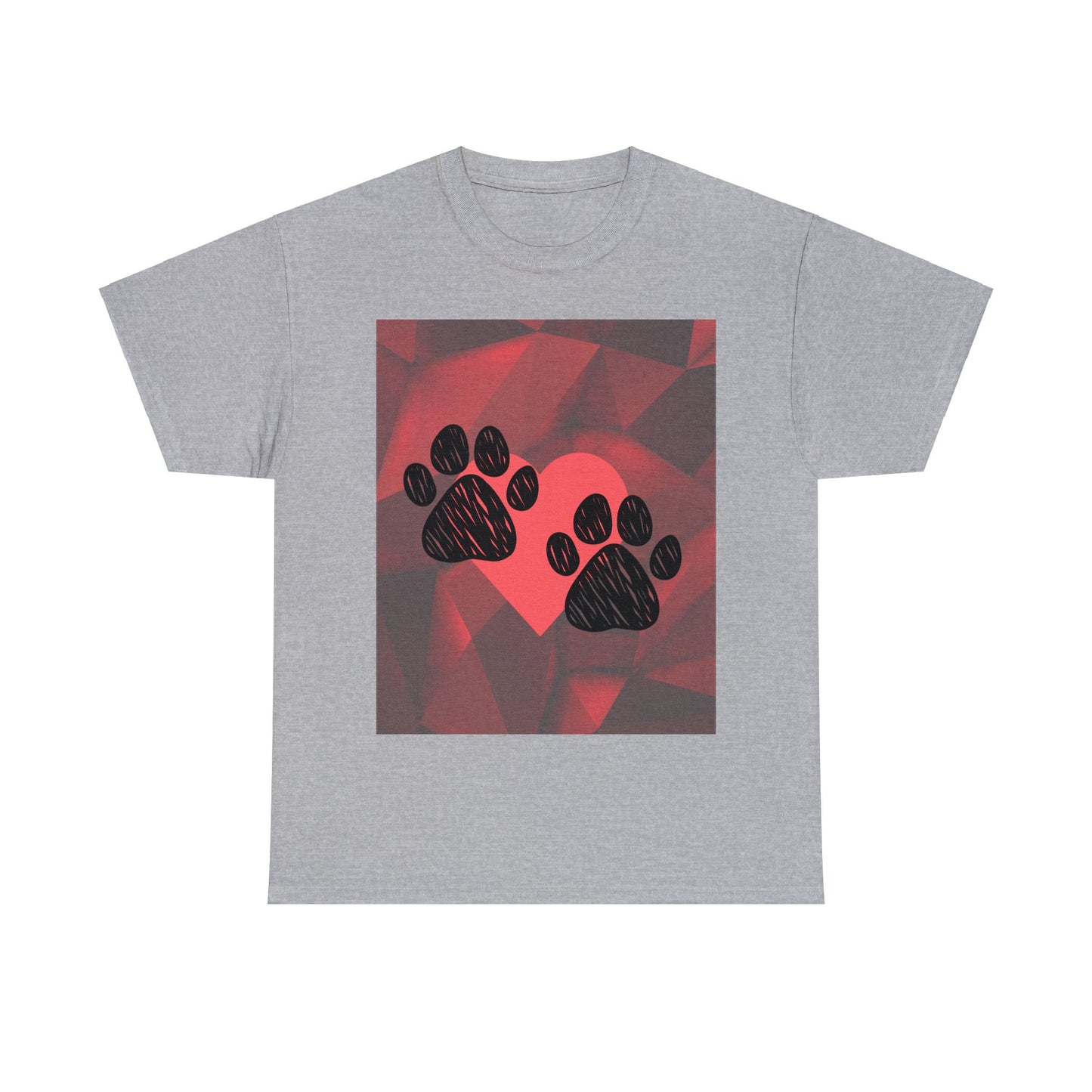 Valentine Dog Paw-Print T-shirt