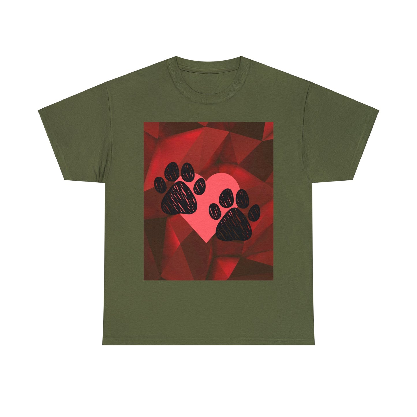 Valentine Dog Paw-Print T-shirt