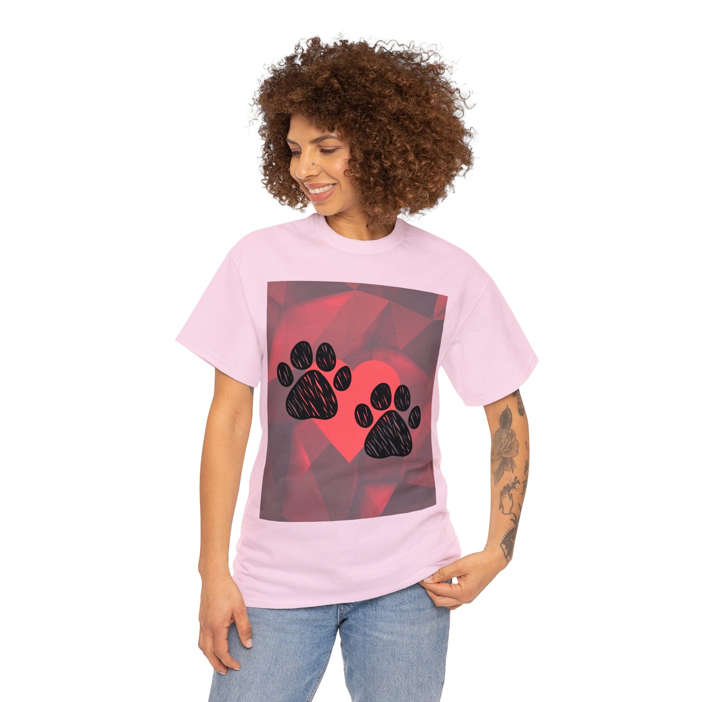 Valentine Dog Paw-Print T-shirt