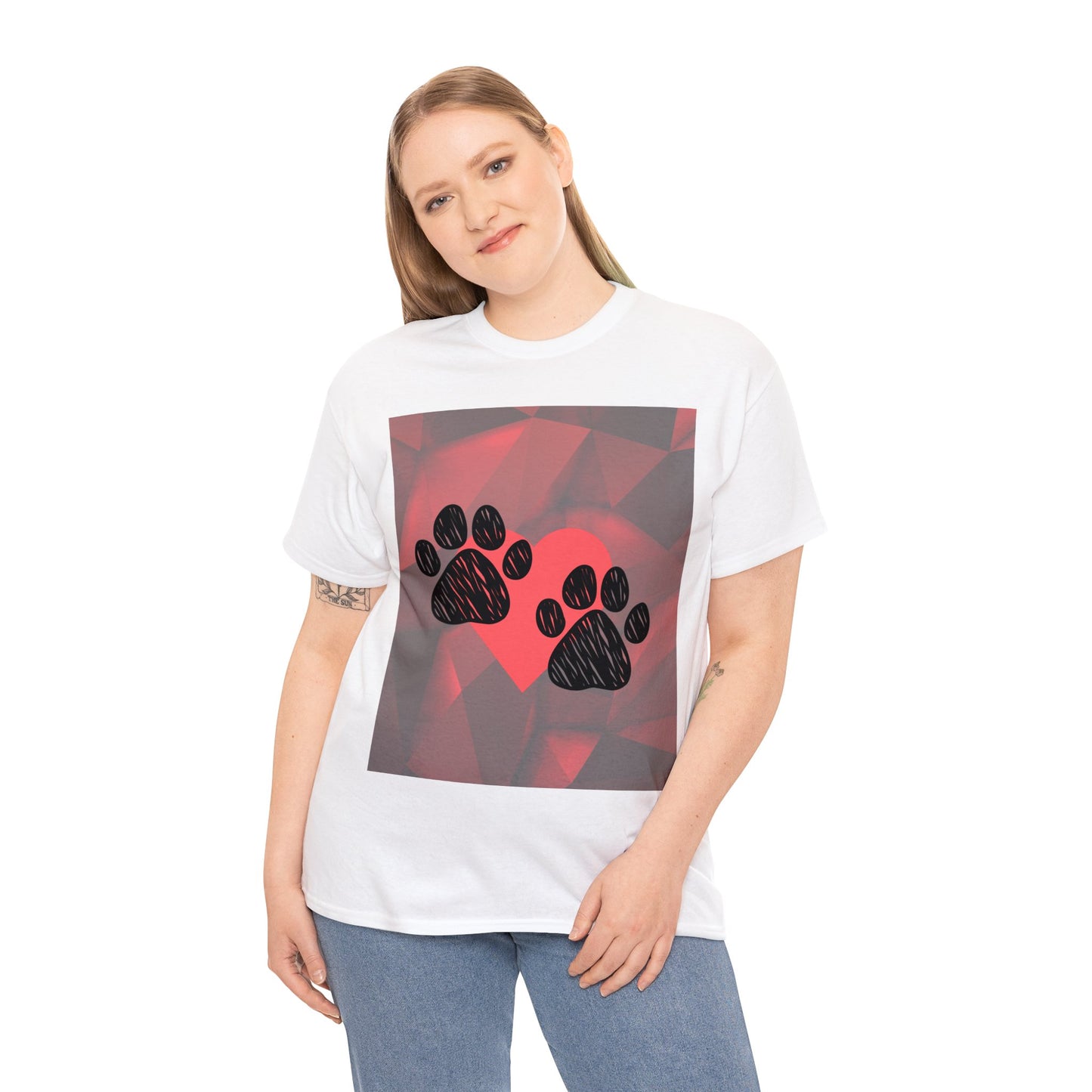 Valentine Dog Paw-Print T-shirt