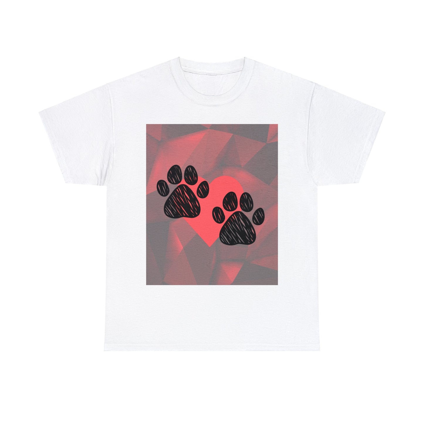 Valentine Dog Paw-Print T-shirt