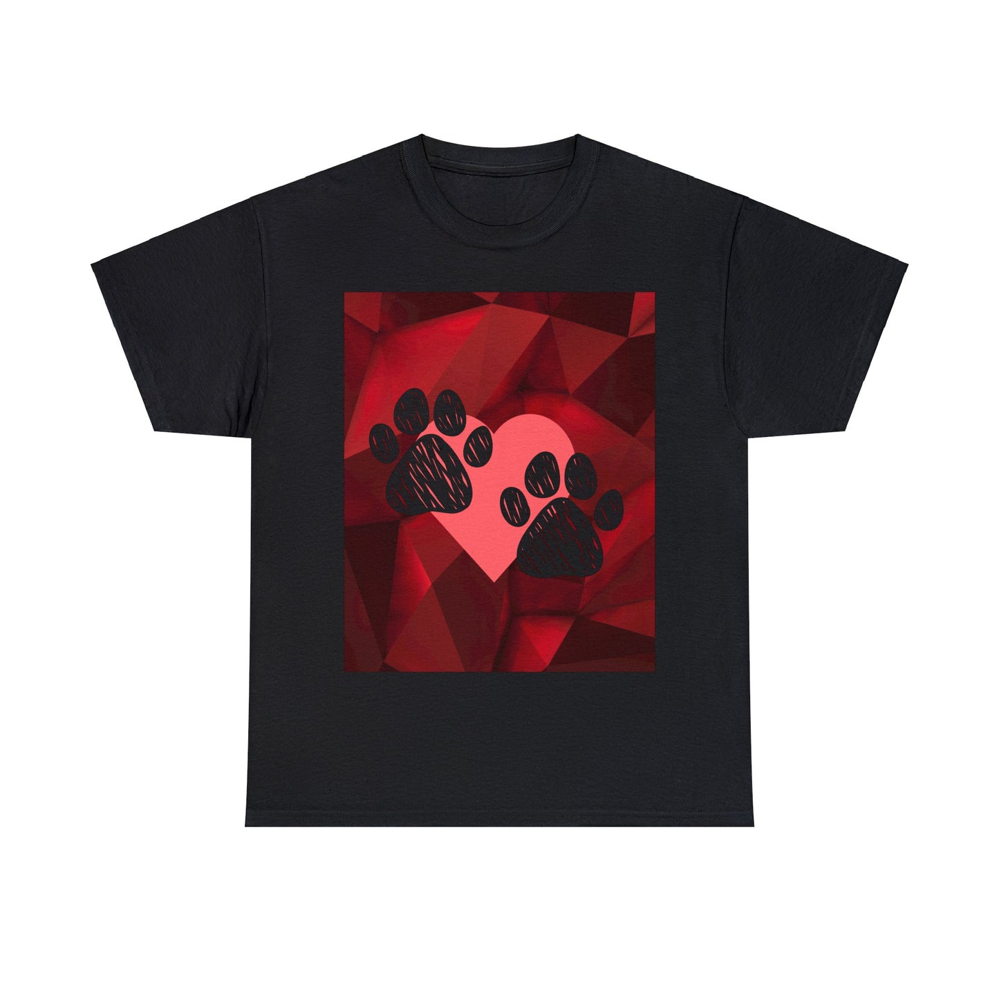 Valentine Dog Paw-Print T-shirt