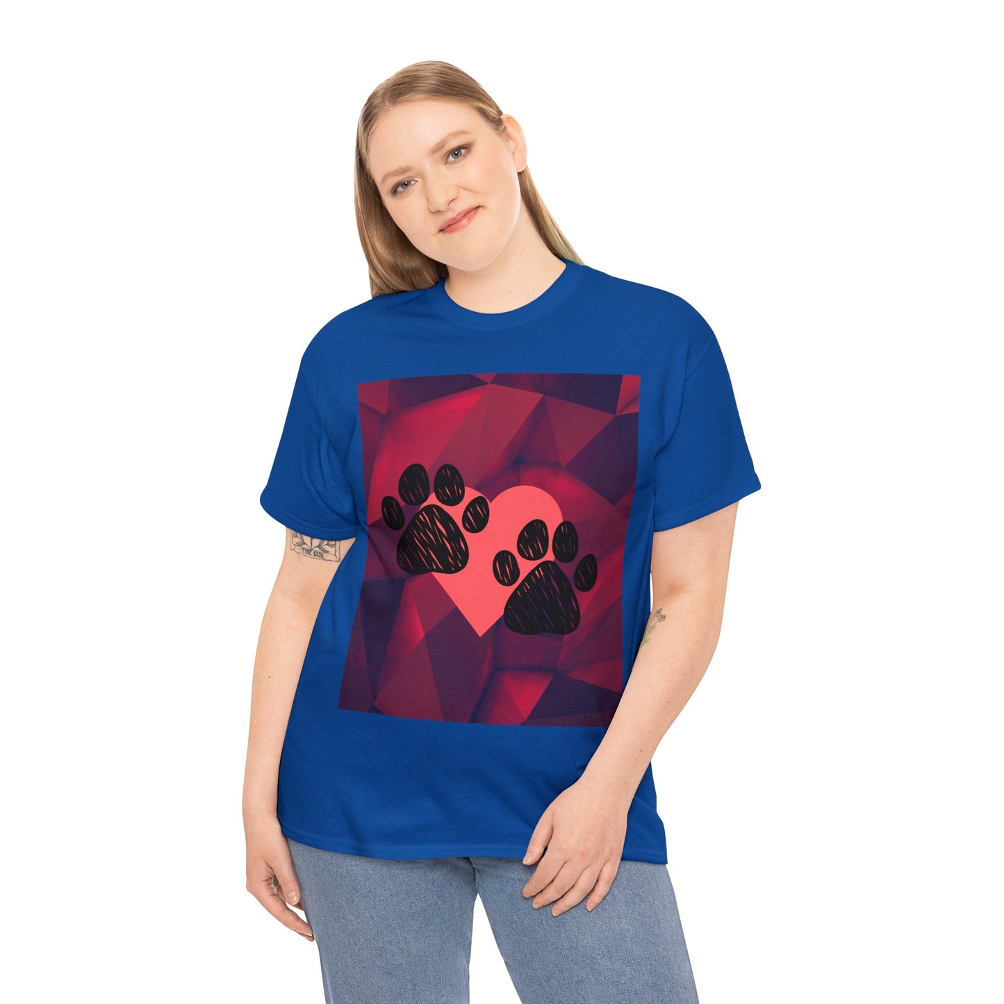 Valentine Dog Paw-Print T-shirt