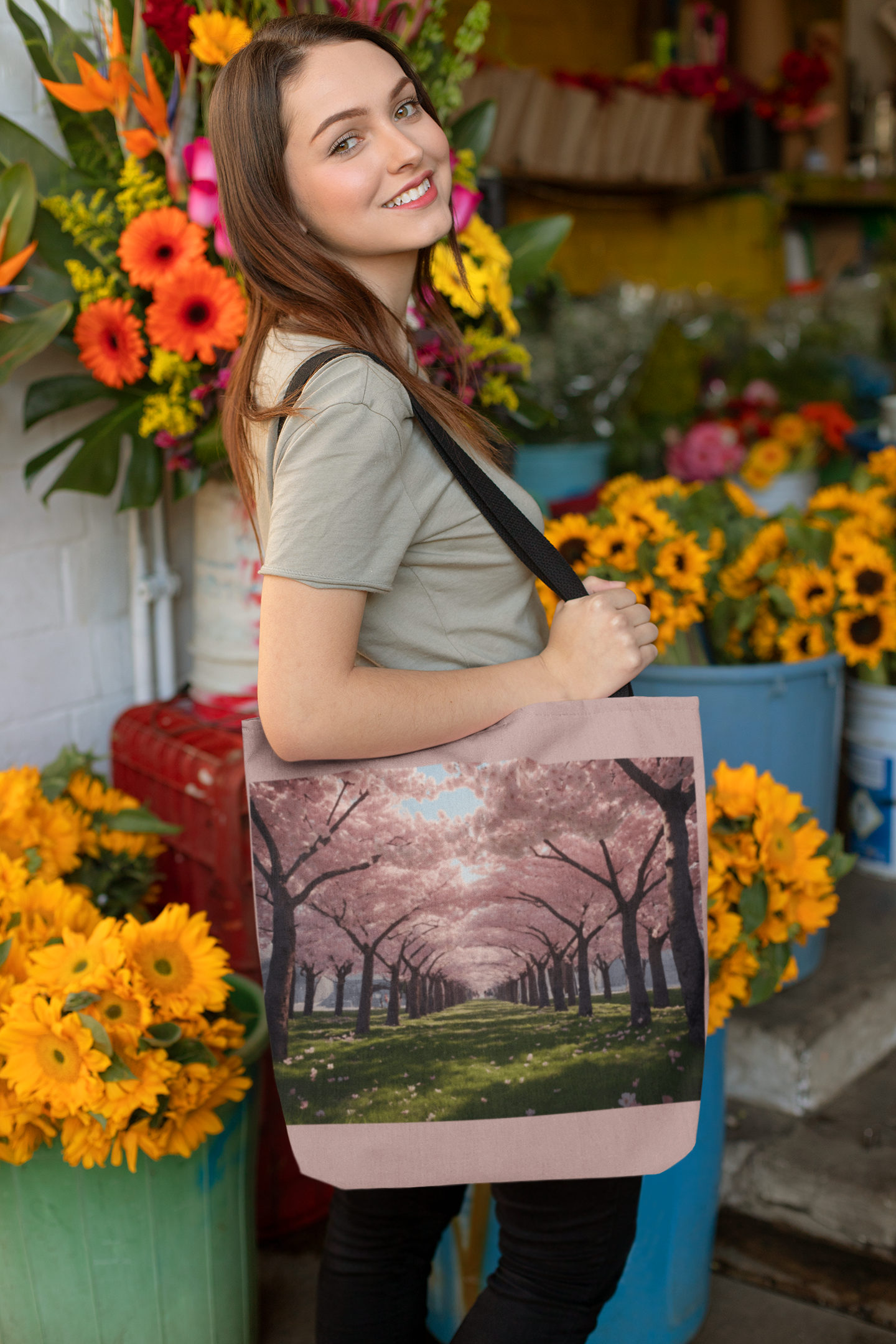 Cherry Blossom Adjustable Tote Bag (AOP)