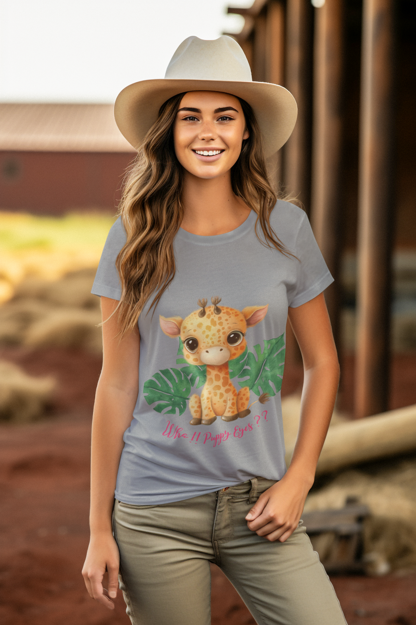 Baby Giraffe puppy eyes tee